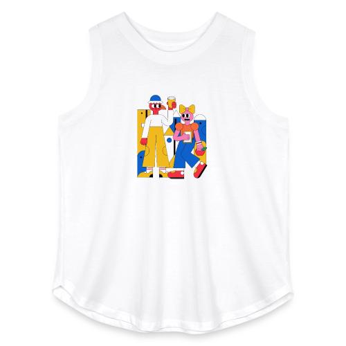 Bold Geometric Duo Pop Art - Women's Curvy Relaxed Tank Top