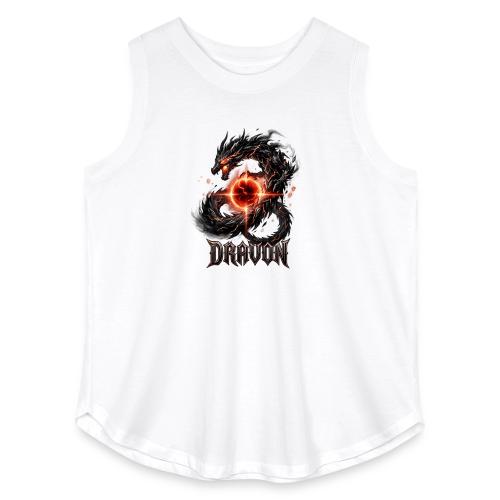 Dravon Fire Dragon Dark Fantasy Graphic T-Shirt - Women's Curvy Relaxed Tank Top