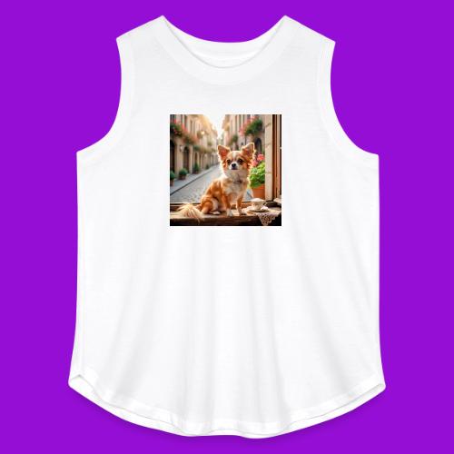 Morning coffee Chihuahua - Women's Curvy Relaxed Tank Top