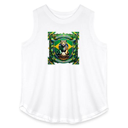 Brazil Jaguar Glory T-Shirt, Flag Pride Badge Gift - Women's Curvy Relaxed Tank Top
