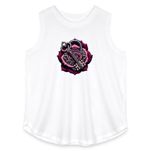 You Hold the Key to My Heart Rose Lock T-Shirt - Women's Curvy Relaxed Tank Top