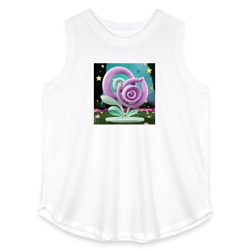 Lila Bloom | Double Floral Eco-Inspired Art - Women's Curvy Relaxed Tank Top