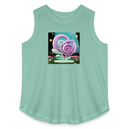 Lila Bloom | Double Floral Eco-Inspired Art - Women's Curvy Relaxed Tank Top