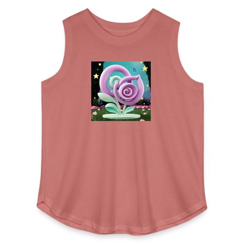 Lila Bloom | Double Floral Eco-Inspired Art - Women's Curvy Relaxed Tank Top