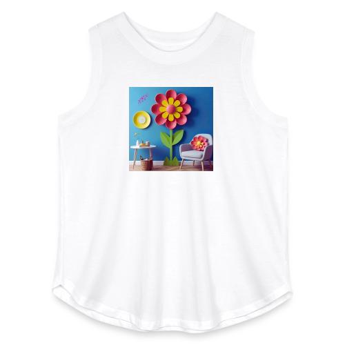 Flower design and harmony of environmental well-be - Women's Curvy Relaxed Tank Top