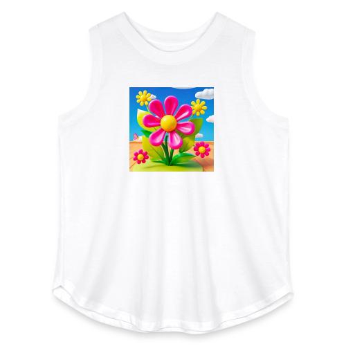 Pink Floral Peace | Sky & Nature Design - Women's Curvy Relaxed Tank Top