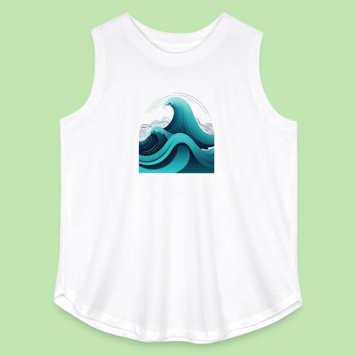 Dynamic Ocean Wave Illustration - Women's Curvy Relaxed Tank Top