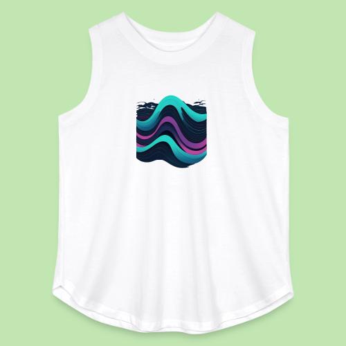 Abstract Wavy Ocean Pattern - Women's Curvy Relaxed Tank Top