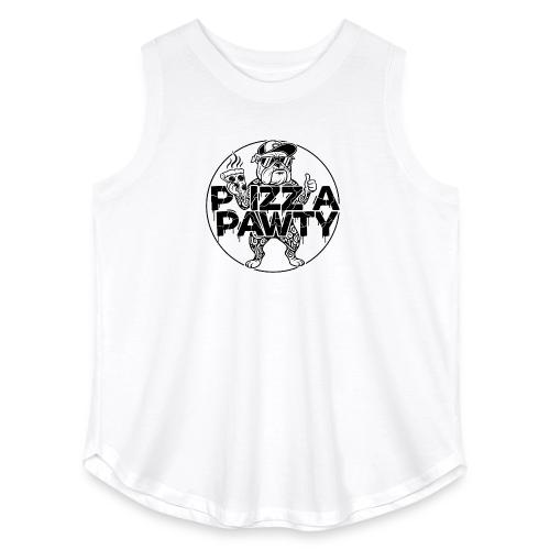 Pizza Pawty Bulldog T-Shirt | Funny Dog Pizza Tee - Women's Curvy Relaxed Tank Top