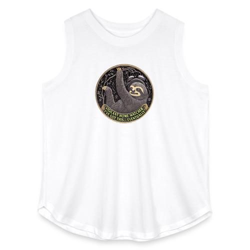 Sloth Home Watcher T Shirt - Women's Curvy Relaxed Tank Top