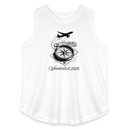 Wanderlust 2026 T-Shirt | Minimalist Travel Plane - Women's Curvy Relaxed Tank Top