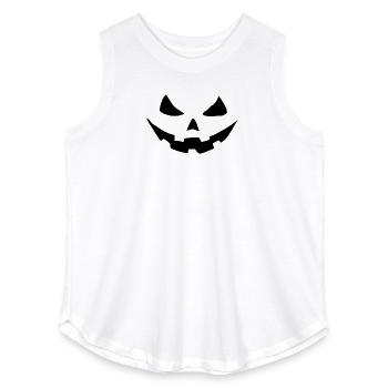 Giant Jack O' Lantern Face | Halloween Pumpkin Fun - Women's Curvy Relaxed Tank Top - white - Front