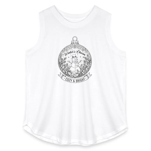 Festive Snowman T-Shirt - Women's Curvy Relaxed Tank Top