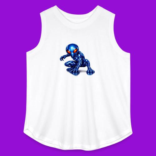 Blue Alien Crouch - Women's Curvy Relaxed Tank Top