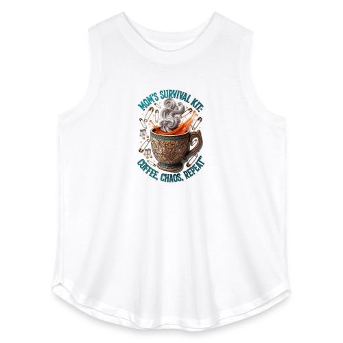Mom's Survival Kit Tee | Coffee Chaos - Women's Curvy Relaxed Tank Top