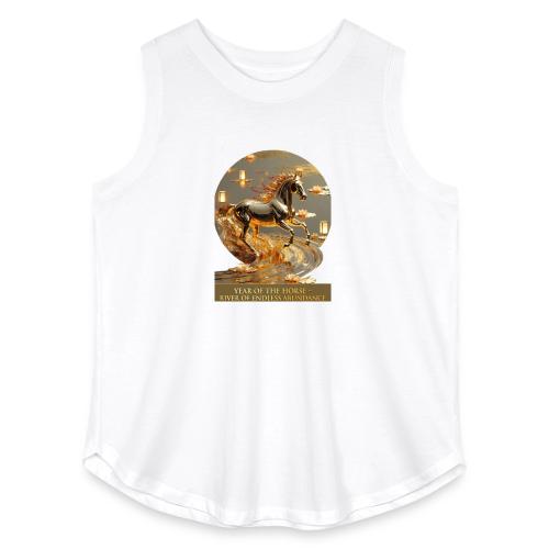 Year of the Horse Abundance T Shirt, Lunar NY Gift - Women's Curvy Relaxed Tank Top