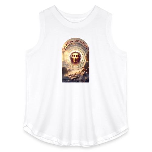 Easter He Is Risen Sacred Face T Shirt, wife Gift - Women's Curvy Relaxed Tank Top