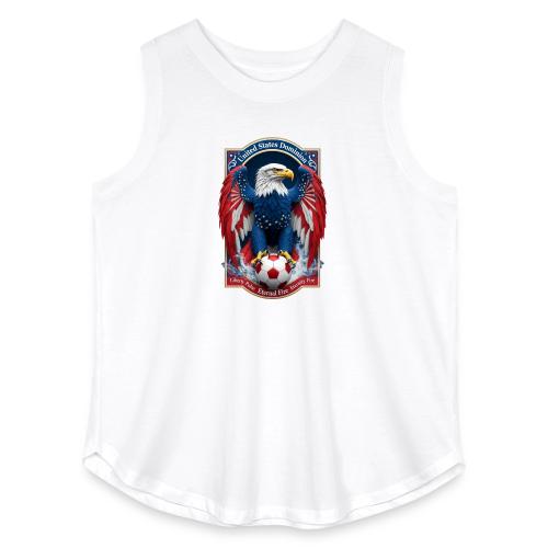 USA Eagle Emblem T Shirt, USA Soccer Pride Gift - Women's Curvy Relaxed Tank Top