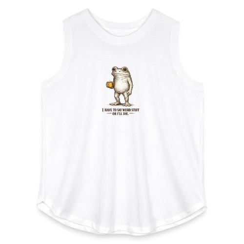 Weird Stuff Frog Coffee Humor - Women's Curvy Relaxed Tank Top