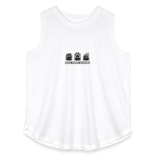 Playful Dog Paw Rock Paper Scissors - Women's Curvy Relaxed Tank Top