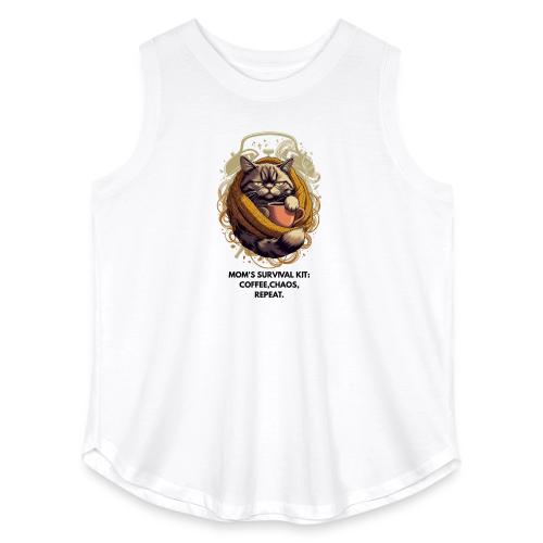 Powered by Sarcasm Cat Tee - Women's Curvy Relaxed Tank Top