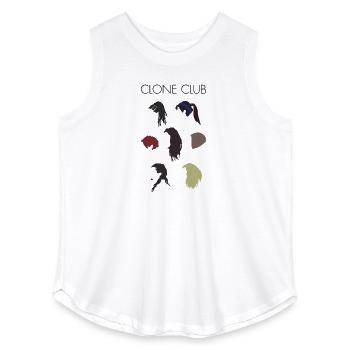 Clone Club - Women's Curvy Relaxed Tank Top - white - Front