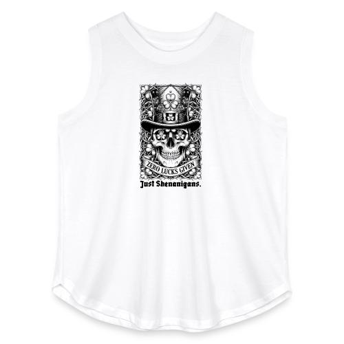 Salty Shamrock Skull T-Shirt - Women's Curvy Relaxed Tank Top
