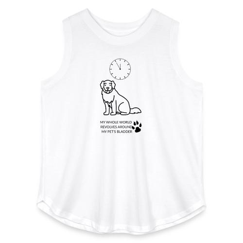 My Pet's Bladder World T-Shirt | Funny Dog/Cat Own - Women's Curvy Relaxed Tank Top