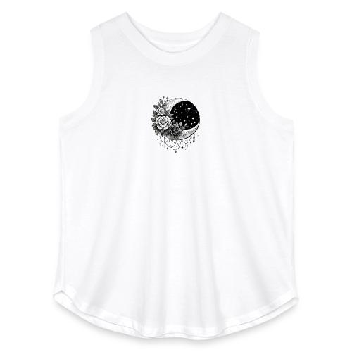 Crescent Moon Floral - Women's Curvy Relaxed Tank Top