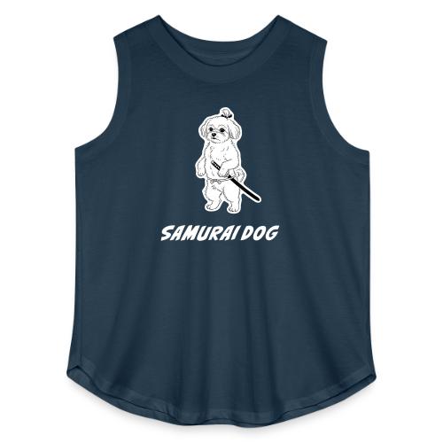 Samurai Maltese Katana Warrior Dog Tee - Women's Curvy Relaxed Tank Top