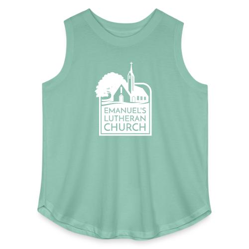 Single Vertical white2 - Women's Curvy Relaxed Tank Top