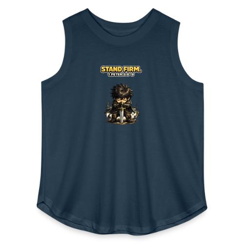 Stand Firm Chibi Warrior | 1 Peter 5:8-9 - Women's Curvy Relaxed Tank Top