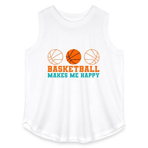 Basketball makes me happy - Women's Curvy Relaxed Tank Top