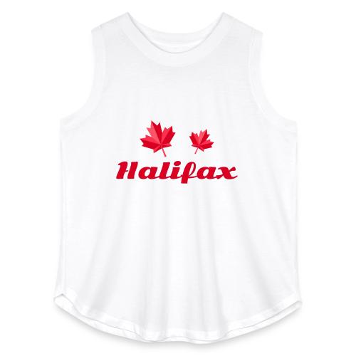 Halifax with two red maple leaves - Women's Curvy Relaxed Tank Top
