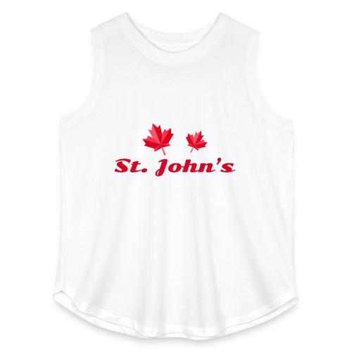 St. John's with two red maple leaves - Women's Curvy Relaxed Tank Top
