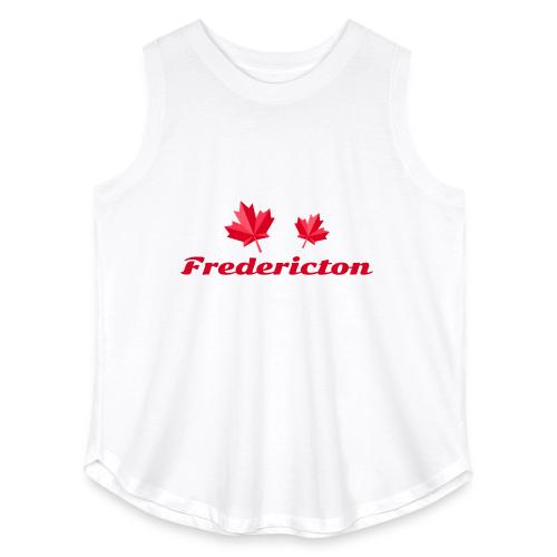 Fredericton with two red maple leaves - Women's Curvy Relaxed Tank Top