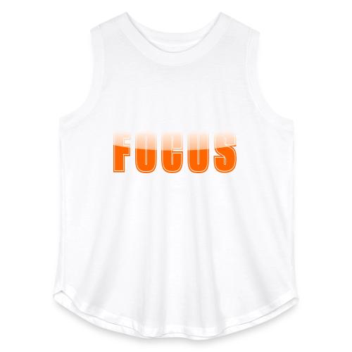 FOCUS Vibrant Orange Motivational Word Design - Women's Curvy Relaxed Tank Top
