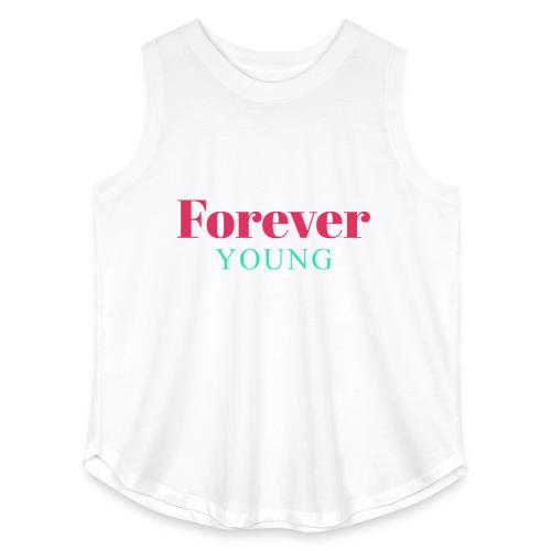 Forever Young Typography Design - Women's Curvy Relaxed Tank Top