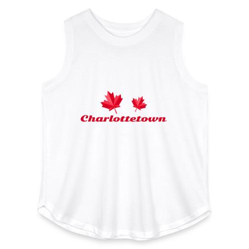Charlottetown with two red maple leaves - Women's Curvy Relaxed Tank Top