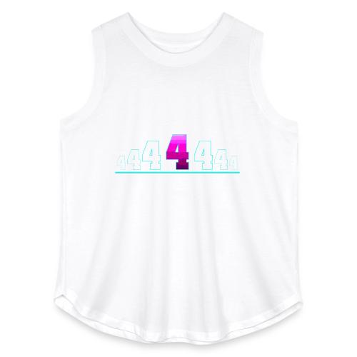 Number 4 in Magenta: Varsity Font - Women's Curvy Relaxed Tank Top