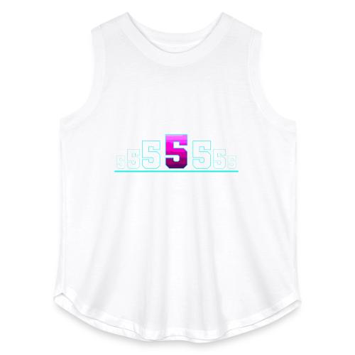 Number 5 in Magenta: Varsity Font - Women's Curvy Relaxed Tank Top