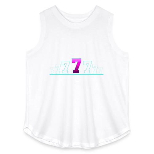 Number 7 in Magenta: Varsity Font - Women's Curvy Relaxed Tank Top