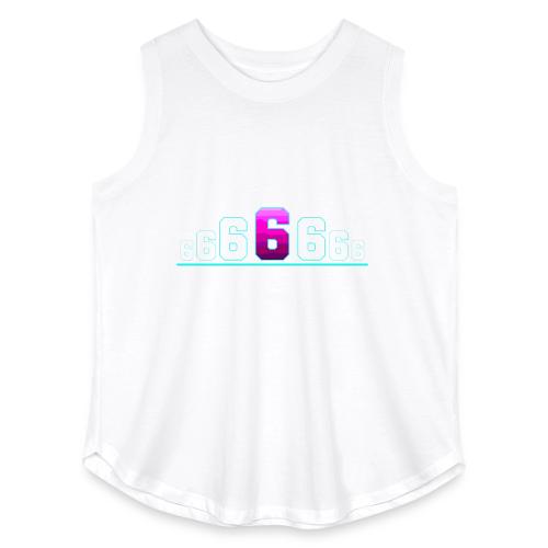 Number 6 in Magenta: Varsity Font - Women's Curvy Relaxed Tank Top