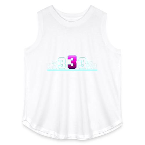 Number 3 in Magenta: Varsity Font - Women's Curvy Relaxed Tank Top