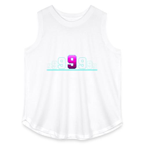 Number 9 in Magenta: Varsity Font - Women's Curvy Relaxed Tank Top