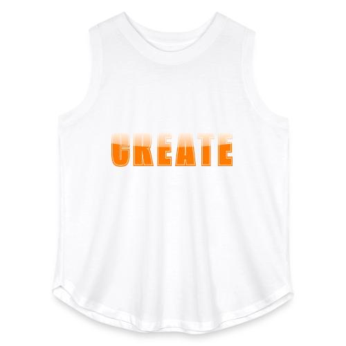 CREATE Vibrant Orange Bold Word Graphic - Women's Curvy Relaxed Tank Top