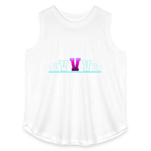 Letter V – Capital Varsity Alphabet Monogram - Women's Curvy Relaxed Tank Top