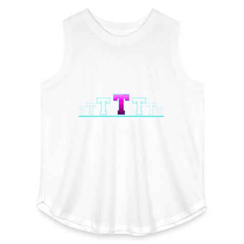 Letter T – Capital Varsity Alphabet Monogram - Women's Curvy Relaxed Tank Top