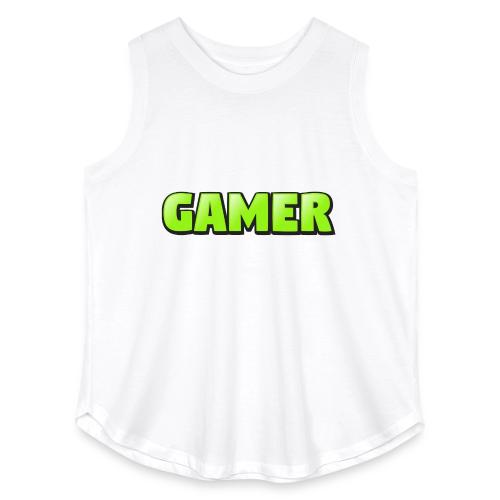 Gamer Neon Green Gaming Logo Design - Women's Curvy Relaxed Tank Top