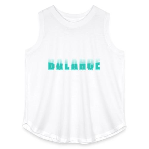 BALANCE Calm Teal Minimal Word Art Design - Women's Curvy Relaxed Tank Top